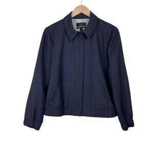 J. Crew Super 120's Wool Bomber Jacket Blue Size 12